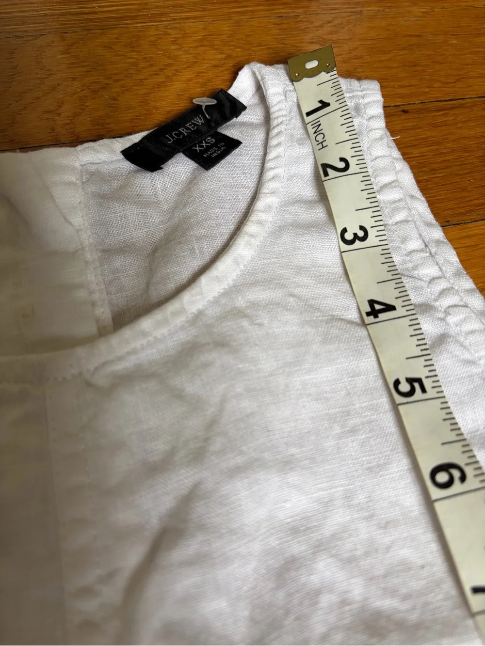 J Crew white linen Maxine tank size XXS NWOT
